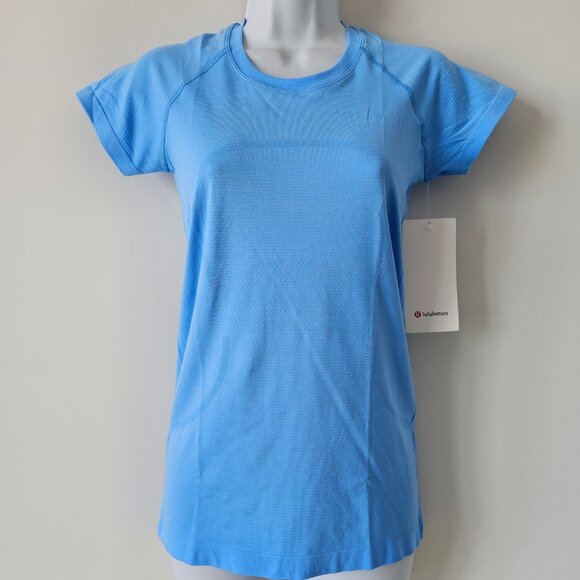 NWT LULULEMON AEBL/AEBL Blue Swiftly Tech Short Sleeve 2.0 Crew Top 6 - Picture 1 of 10